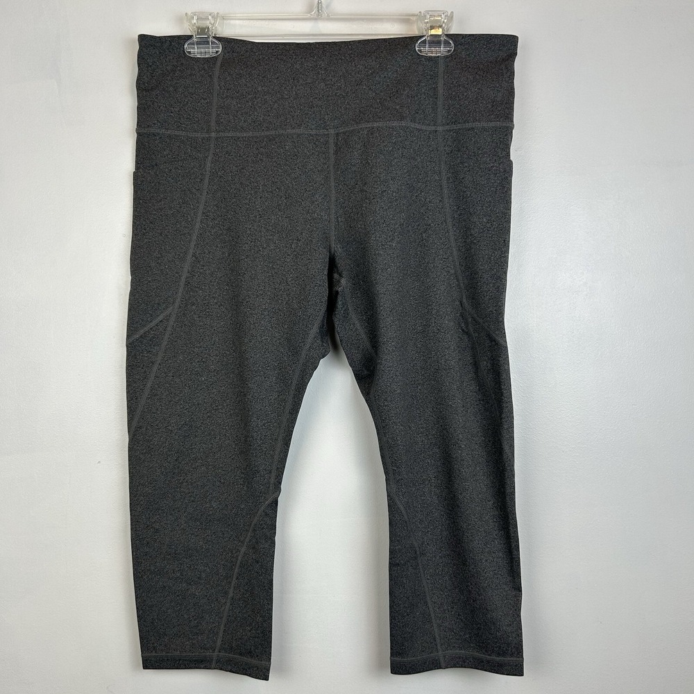 Athleta Leggings Woman XL Gray Activewear Cropped Pants Pockets 54023 High Rise